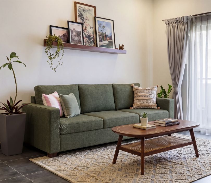 Albus 3+1+1 Seater Fabric Sofa Set (Sage Green)