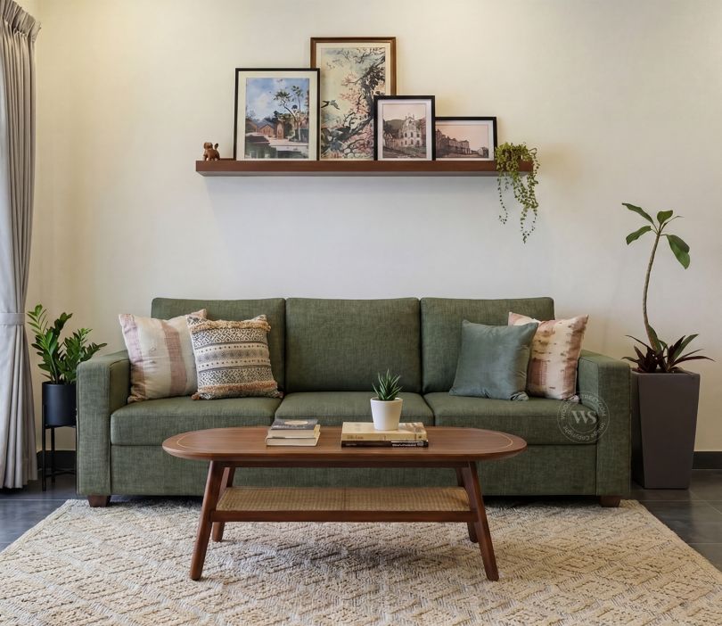 Albus 3+1+1 Seater Fabric Sofa Set (Sage Green)