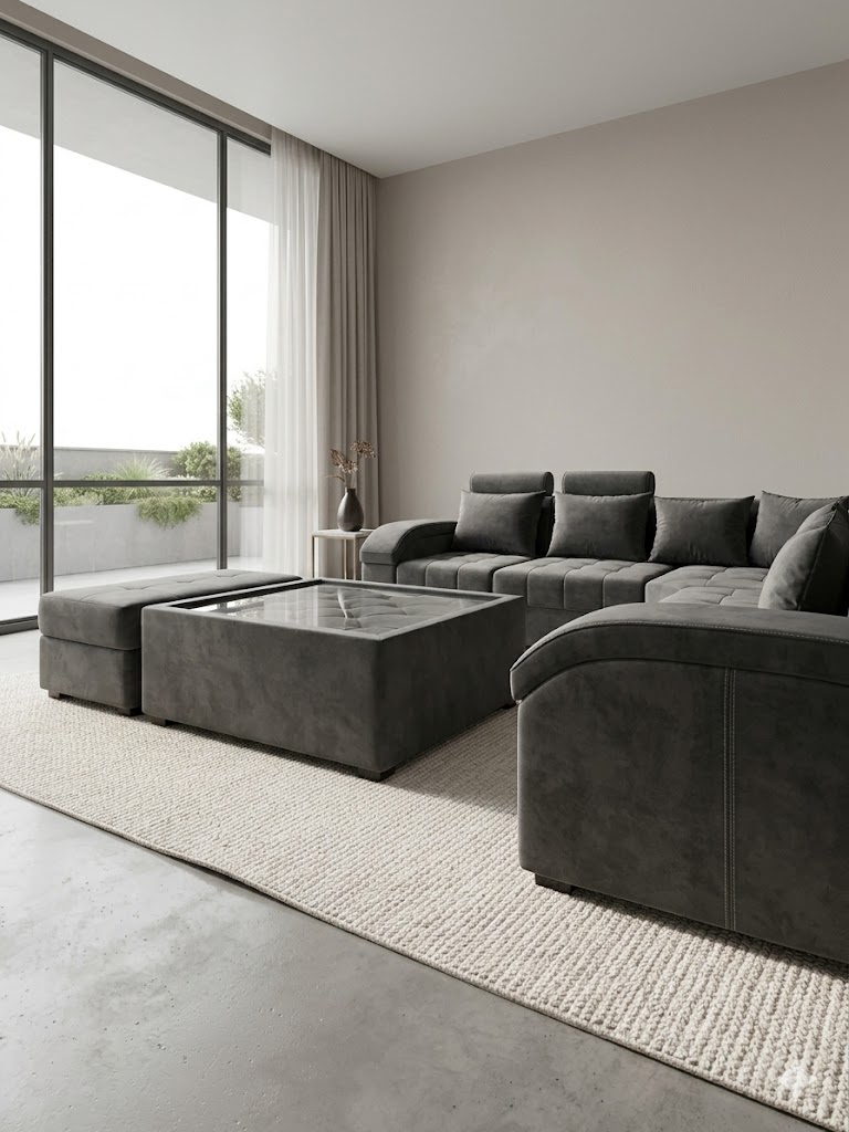 The Manhattan Charcoal Grey Sectional Sofa